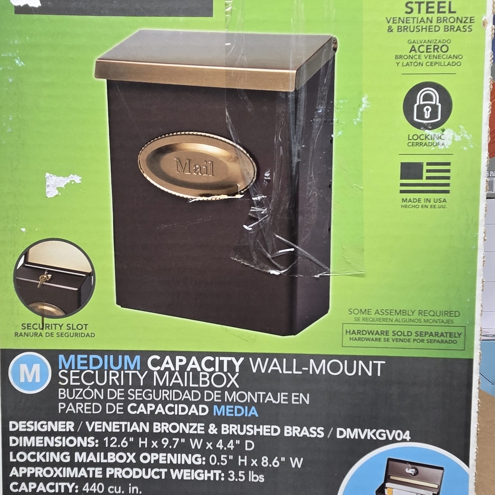 Gibralter Brass Wall-Mount Security Mailbox